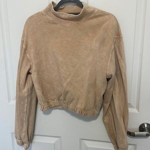 Cropped Tan Crewneck